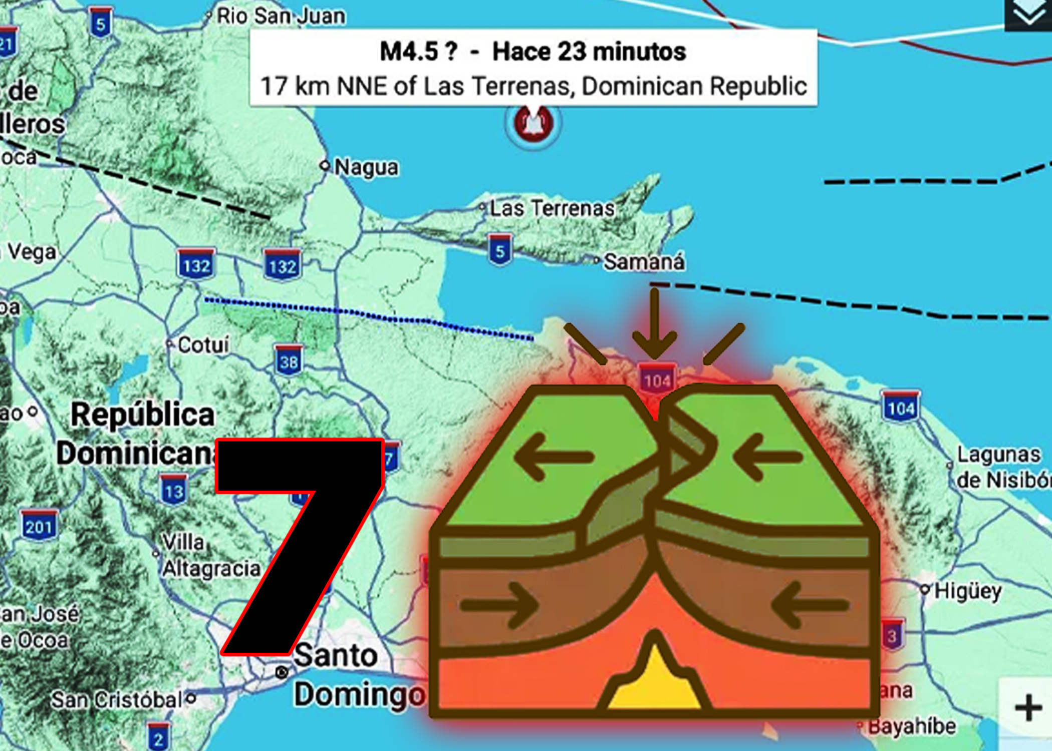 Detectan al menos 7 movimientos  tectónicos luego de temblor de  magnitud 4.5 registrado en Las Terrenas
