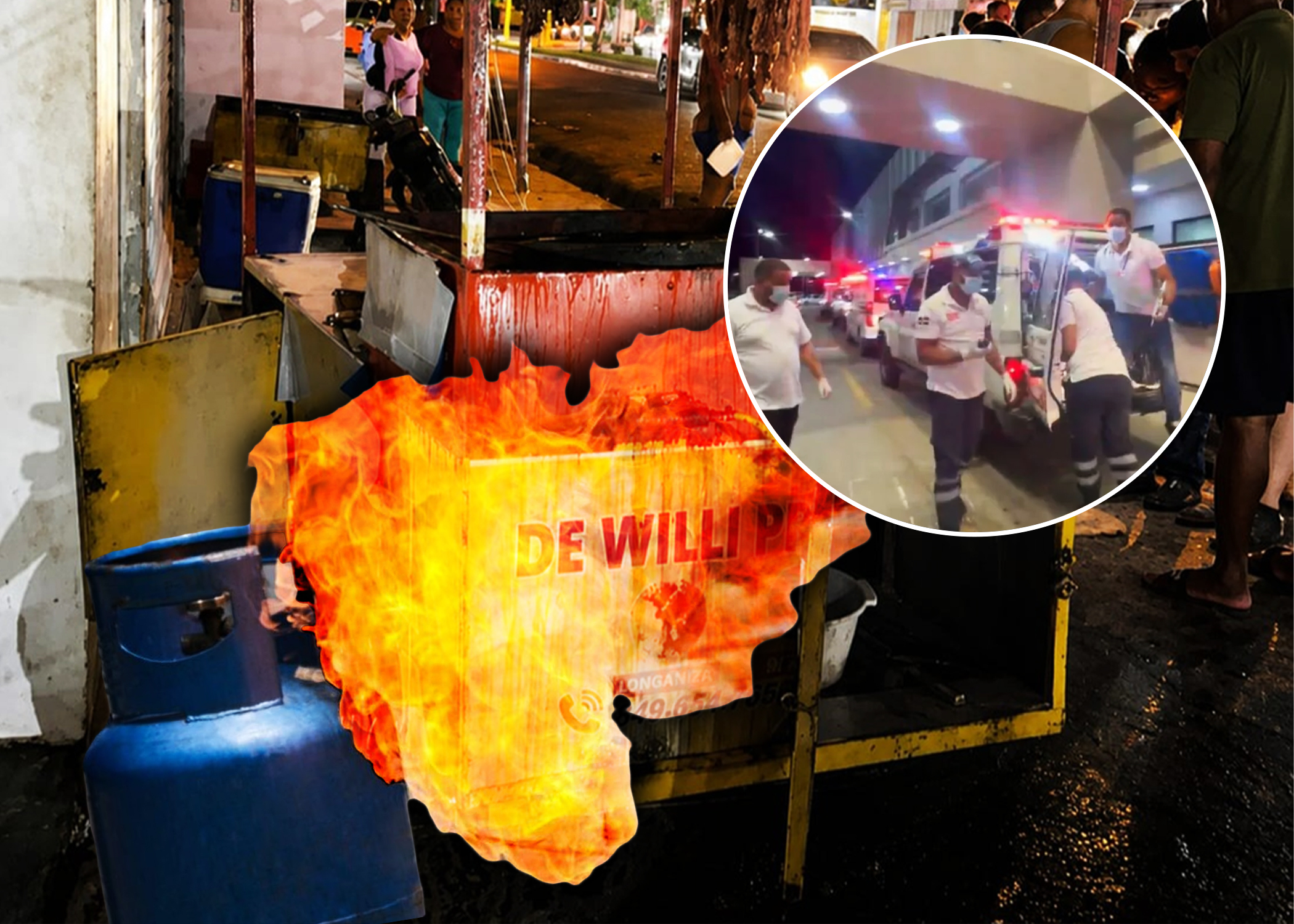 Siete personas heridas tras explosión de tanque de gas en fritura de SFM