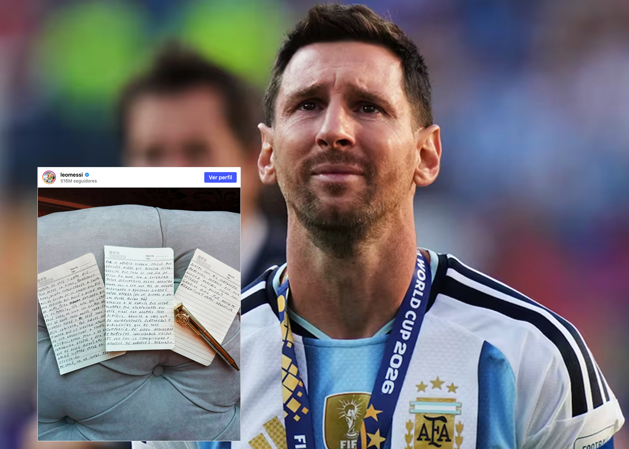 Lionel Messi se despide  de Argentina tras más de  20 años con la selección  