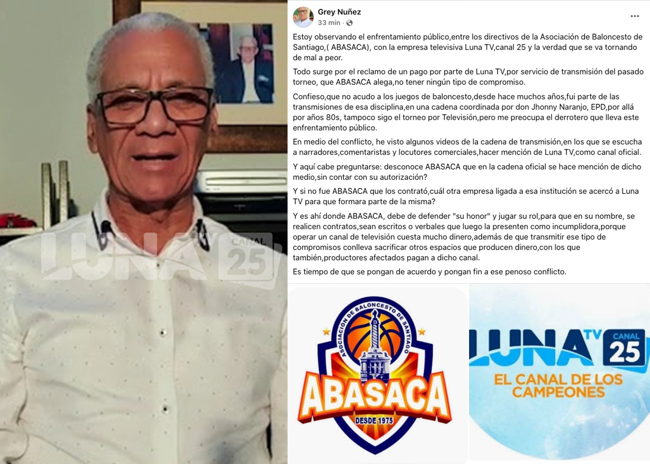 ¡LunaTV transmitió los juegos y ahora nadie responde! Grey Núñez cuestiona a Abasaca
