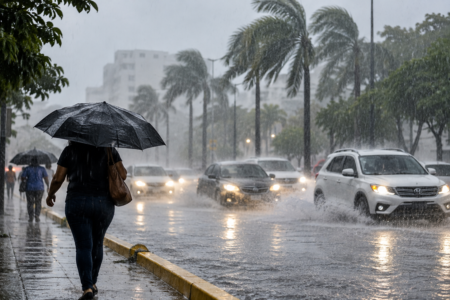 Vaguada mantiene fuertes lluvias en gran parte del país y alertan por oleaje anormal este martes